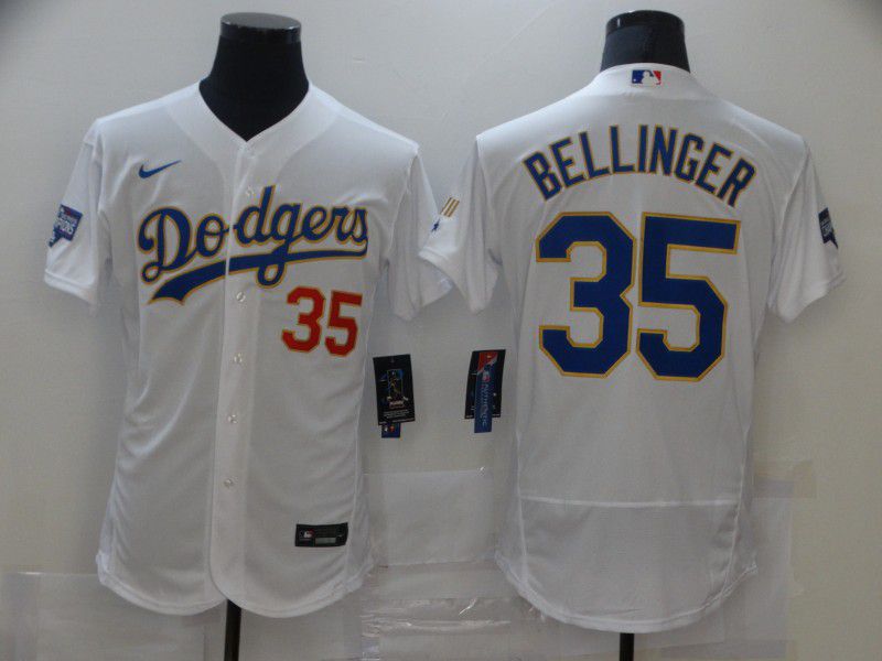 Men Los Angeles Dodgers #35 Bellinger White Elite 2021 Nike MLB Jersey1->los angeles dodgers->MLB Jersey